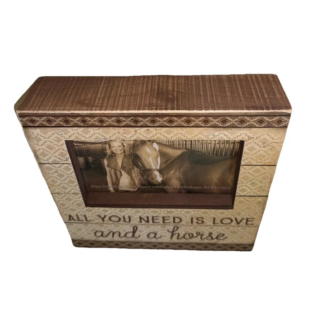 Primitives by Kathy Box Photo Frame All You Need Is Love And A Horse 4 X 6 NWT